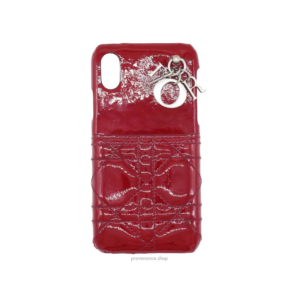 🔴 Dior Lady Dior iPhone X Case - Red Patent Cannage